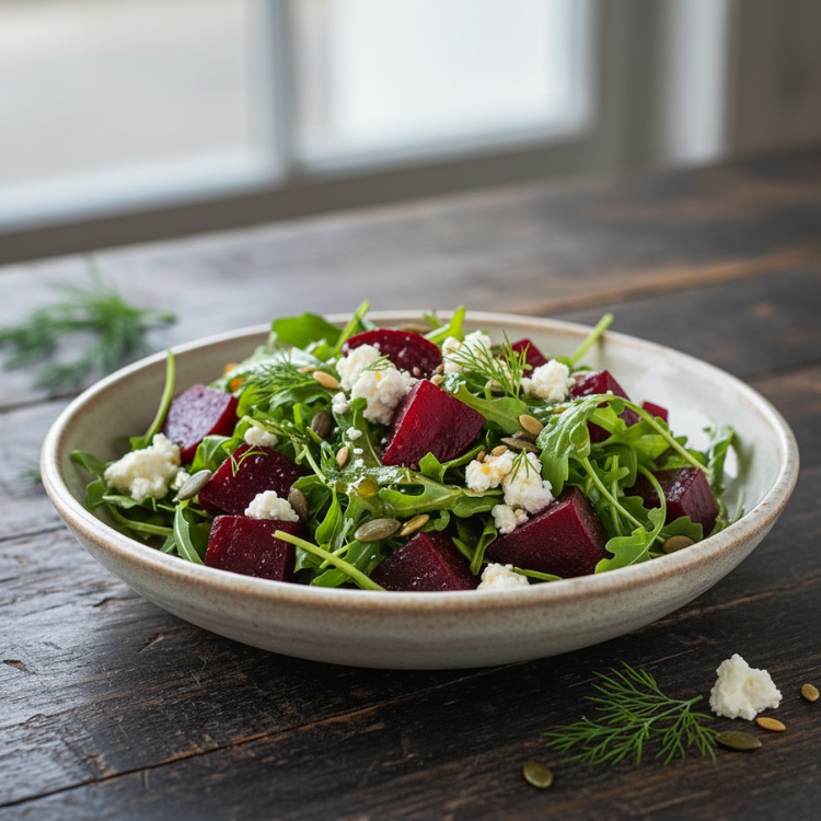 Salade de betteraves, feta & roquette