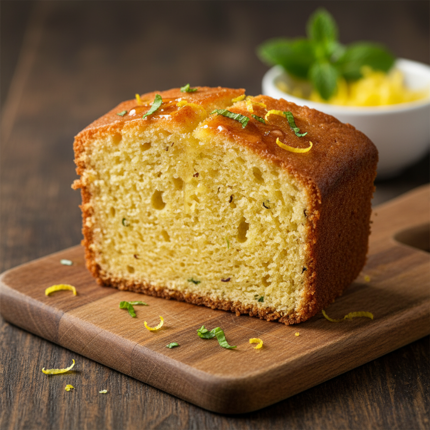 Tranche de cake au citron