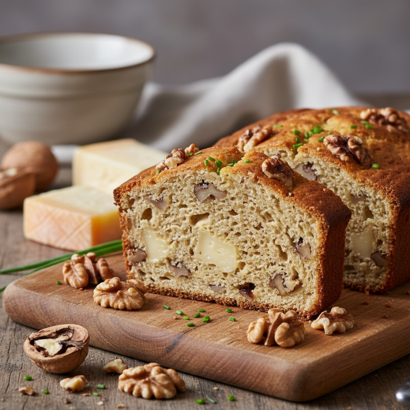 Tranche de cake noix et comté